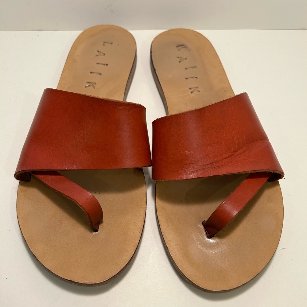 Laiik Orange Leather Sandals Size 38